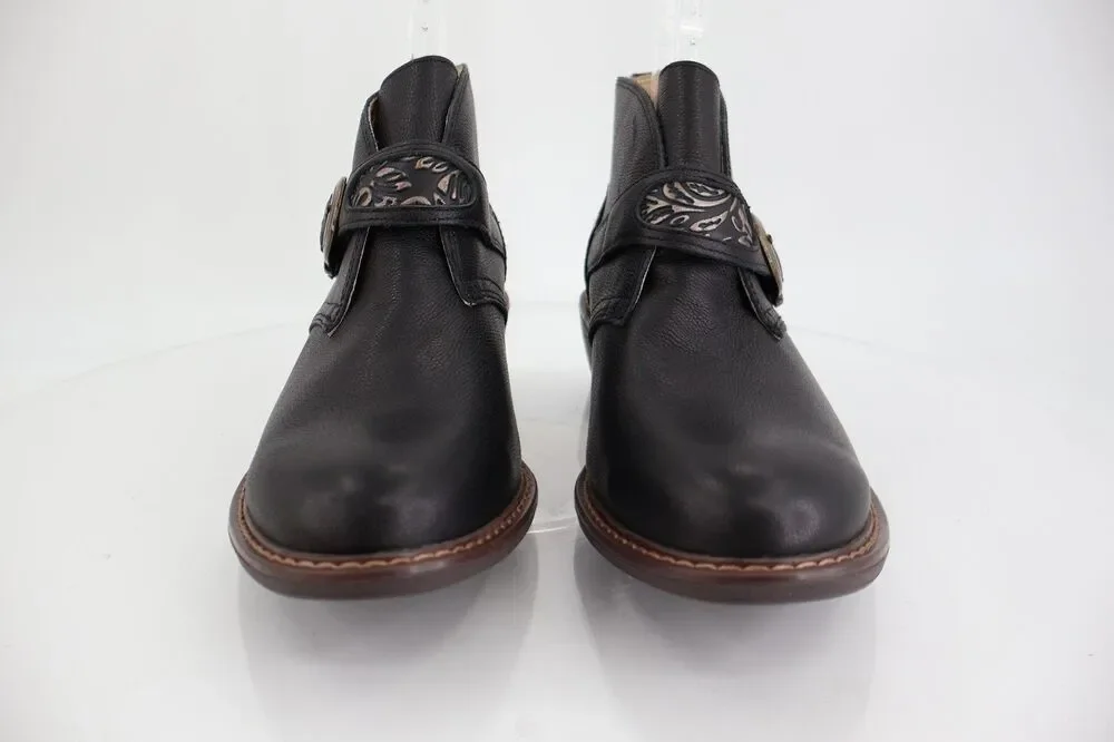 Alegria Mikki Showboat Women's Sz 40/9-9.5 Black Leather Buckle Ankle Boots
